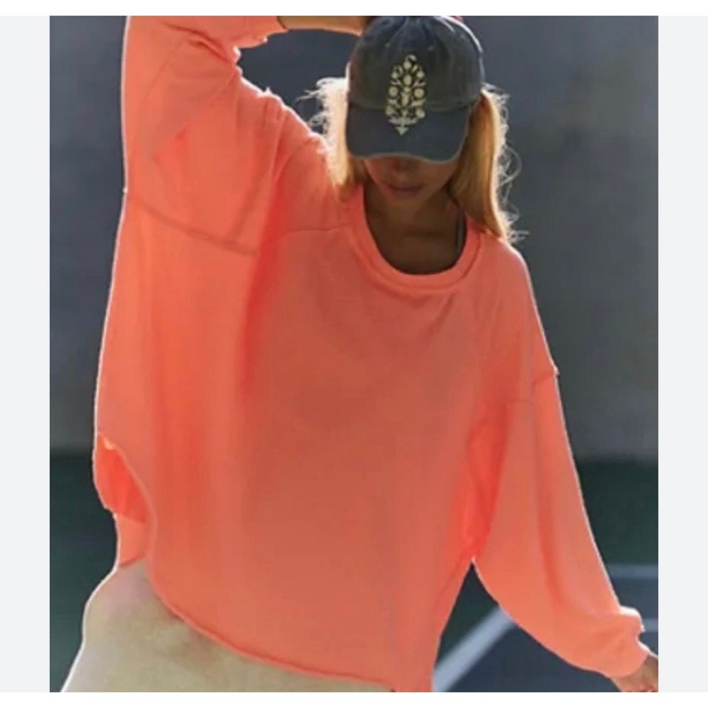NWT Free People FP Movement Hot Watermelon Oversized Top Neon Medium